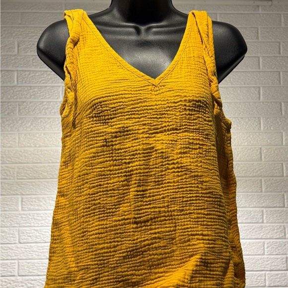 Other Tops - Gold Ruched Sleeveless Tank Top